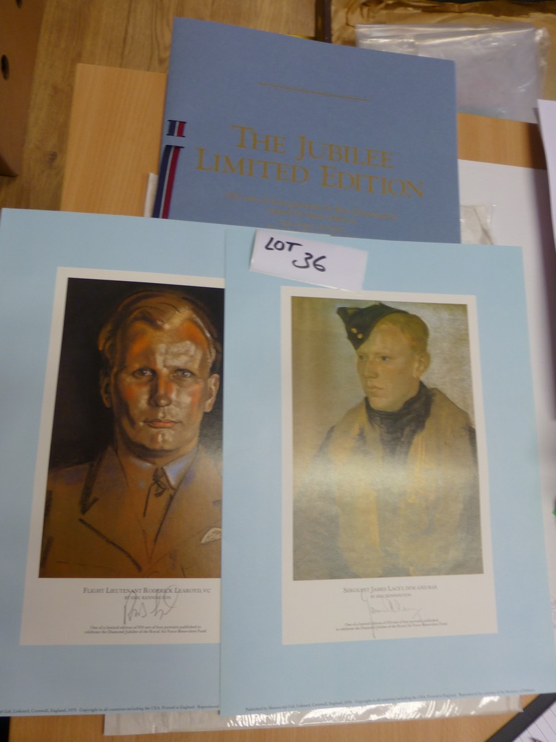 The Jubilee Limited Edition – Diamond Jubilee of RAF Benevolent Fund, portrait prints signed by - Image 3 of 3