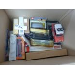 Large box of cars, models, buses, lifeboats etc, good lot, nearly all boxed.