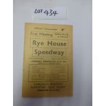 Rye House – Harringay Supporters Club Trophy programme 12.5.40 - 1st Meeting, 12 pages, vgc.