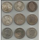 Silver, lovely lot, incl silver dollars, Canadian Maple, France 5 francs, 1834 etc, interesting
