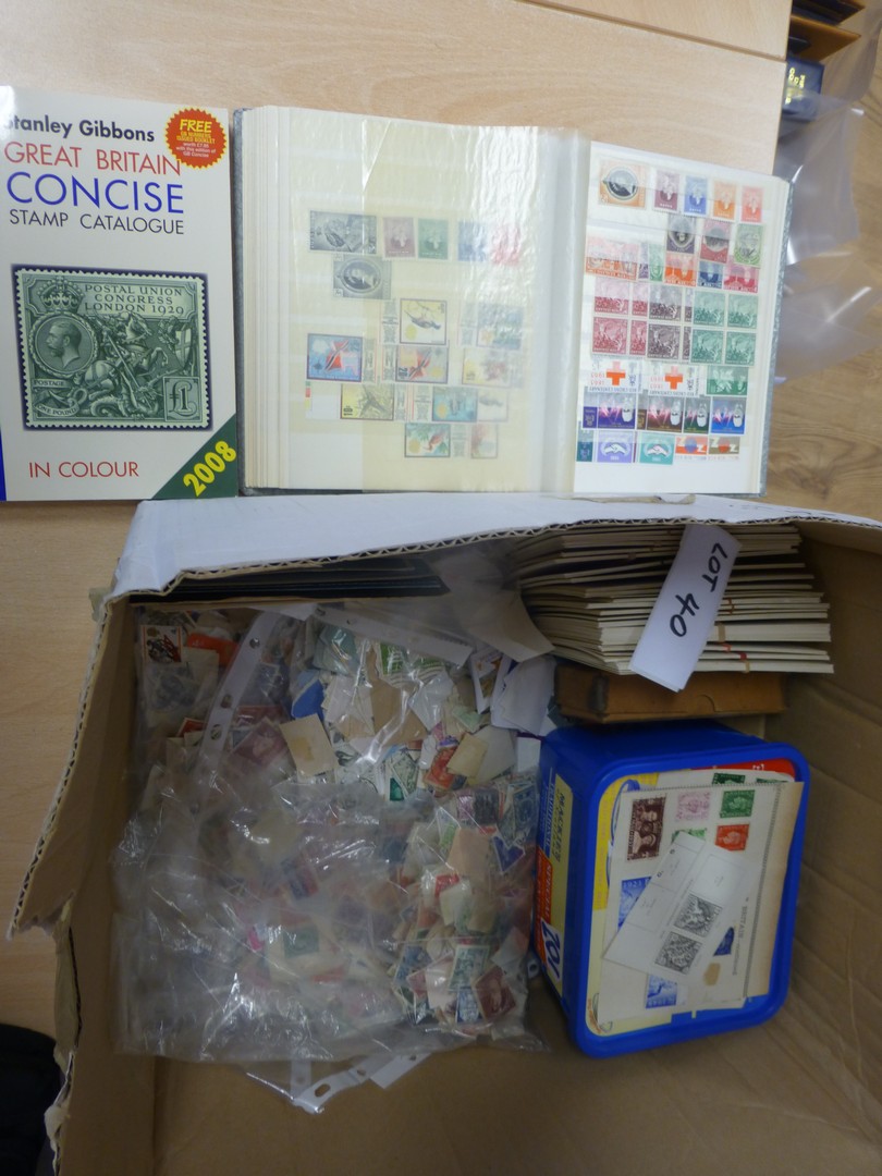 Box of various kiloware, catalogues, albums, PHQ’s etc.