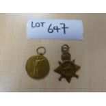 Militaria – WWI medals x 2 1436 PTE J. Thornton Suff-Yeo.