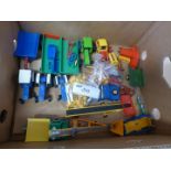 Britains – farm equipment, few tractors, combines, trucks etc, all within two boxes.