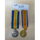 WWI medals, set of 2, 2110 – Pte A E Cockle Suff.R, both good cond.