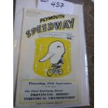 Plymouth – Provincial Riders Ind Champs 15.9.60 8 page prog, v. rare season.