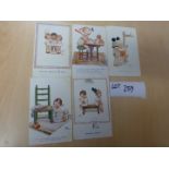 Mable Lucie Atwell cards x 5, all in good condition.
