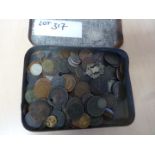 Good tin of old coins 1700’s onwards, few items of silver QV onwards, varying condition.