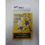 Rochdale v Norwich City – Football League Cup Final first leg 5.5.62 – 16 pages – small pin hole