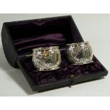 A pair of Victorian silver circular napk