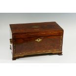 A Regency mahogany veneered tea caddy in