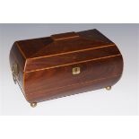 A Regency mahogany sarcophagus shaped te