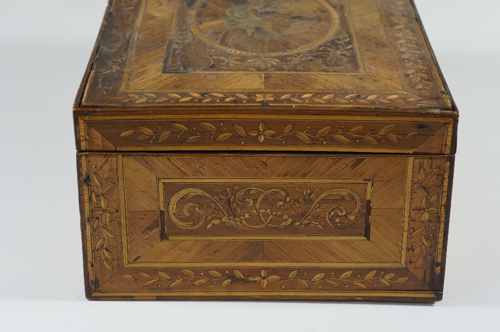 A George III straw-work box, the hinged - Image 8 of 8