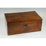 A Victorian walnut writing box the hinge