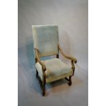 A 19th Century French oak elbow chair th