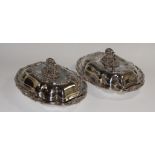 A pair of Victorian silver plated shaped