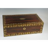 A Regency rosewood veneered writing box