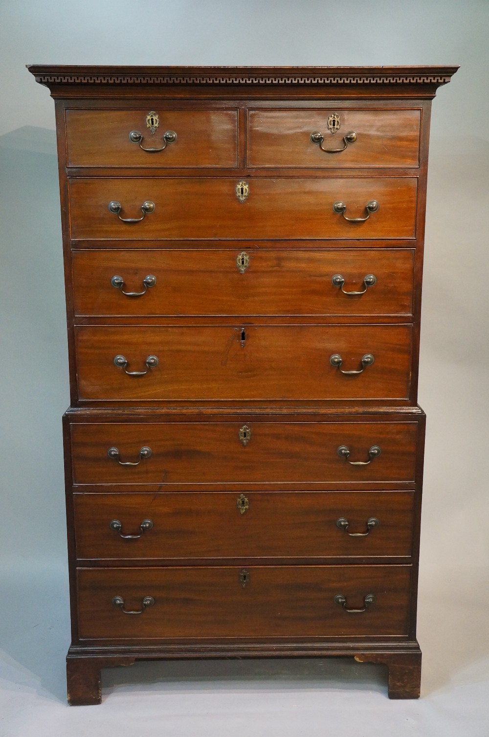 A George III mahogany chest on chest the