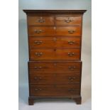A George III mahogany chest on chest the