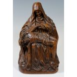 A 19th Century carved oak figure of Mary