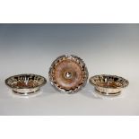 A set of three Victorian silver plate on