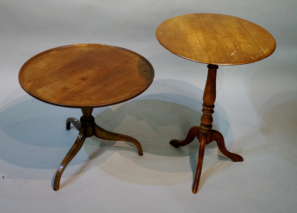 A George III mahogany tripod table, redu