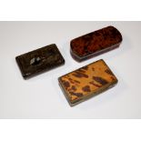 A tortoiseshell and horn snuff box of re