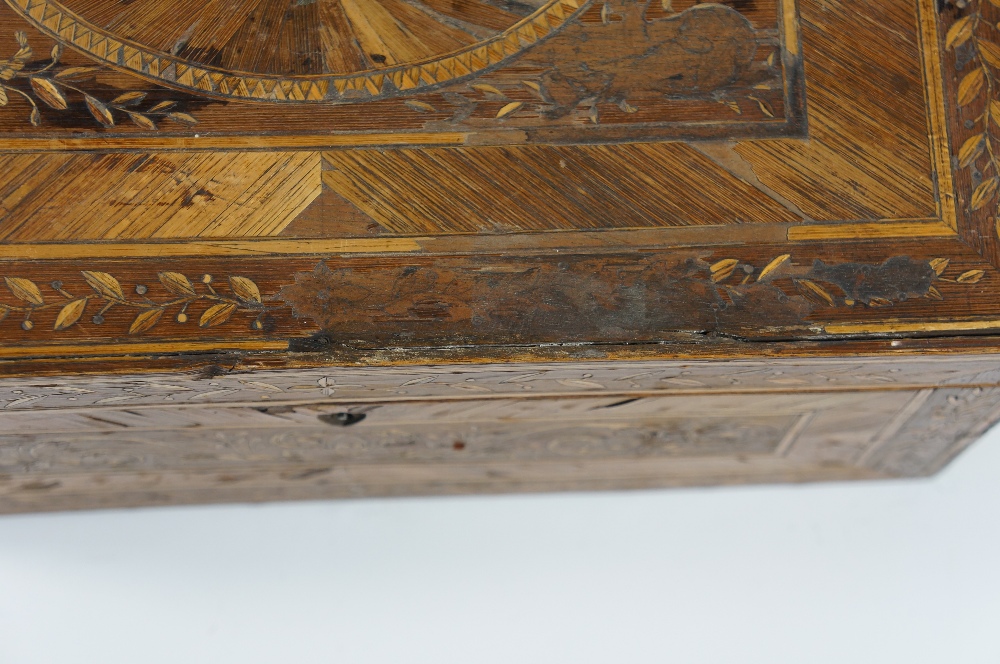 A George III straw-work box, the hinged - Image 3 of 8