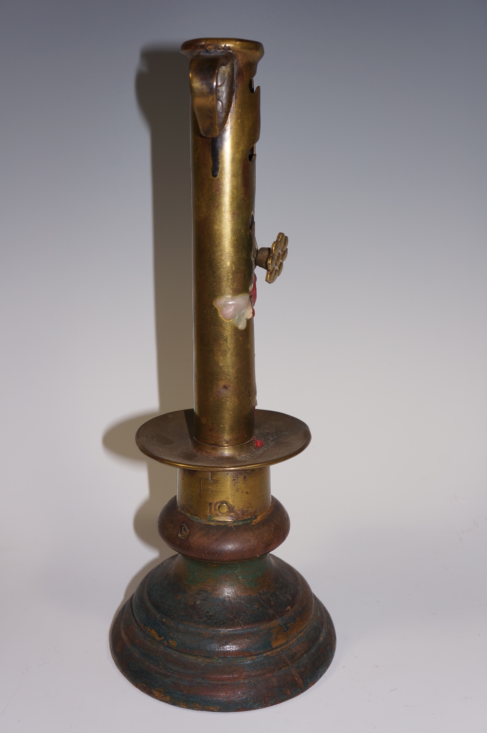 A 19th Century brass ejector candlestick - Image 2 of 4