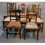 Eight George III mahogany dining chairs,