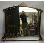 A Victorian ebonised and gilt over mantl