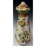 Decalomania - a Victorian glass vase and cover internally decorated with Chinoiserie scene within