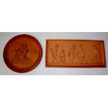 A Copenhagen rectangular terracotta plaque relief moulded with infants at play,