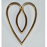 A 9ct gold heart shaped money clip, 5.