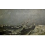English School, late 19th Century - Wreck On The Goodwin Sands, oil on canvas, 75cm x 126cm,