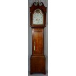 A George III oak cottage longcase clock,