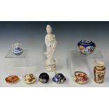 A small quantity of Oriental ceramics including Blanc De Chine figure,