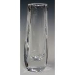 Daum  - a clear glass vase of tapered organic form, 23cm high engraved Daum, France,