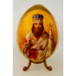 A Russian porcelain Easter Egg, probably The Imperial Porcelain Manufactory,