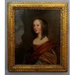 A 17th Century half length portrait of Nell Gwyn, oil on canvas,