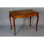 A Louis XVI style bras mounted single drawer side table,