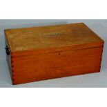 A mahogany stained rectangular box, the hinged lid inscribed "W.A. Goode S.N.S.O.