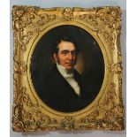 John Trumbull - head and shoulder portrait of Winthrop Bronson, New York 1841, oil on canvas, oval,