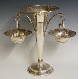 A silver epergne and baskets,