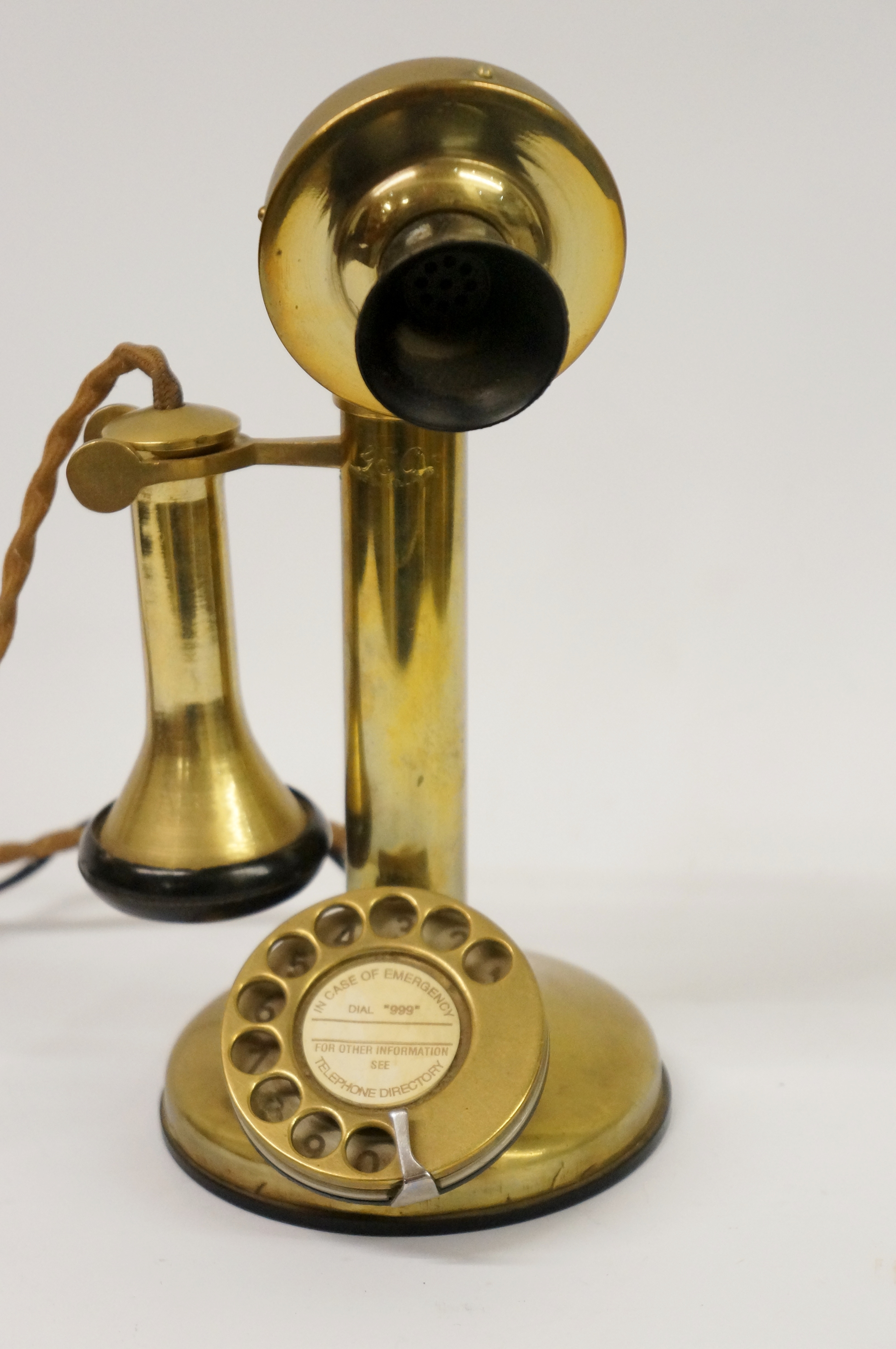 A GEC Brass candlestick telephone,