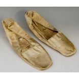 A pair of mid-19th Century dancing or ballroom shoes,