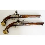 A pair of 18th Century Flintlock pistols by T.