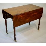 A George III mahogany Pembroke drop leaf table of good colour the figured top with rounded corners