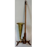 An early version of a phonofiddle based on a Stroh violin / horn violin, naively carved scroll,