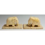 A good pair of 19th Century carved ivory elephants,
