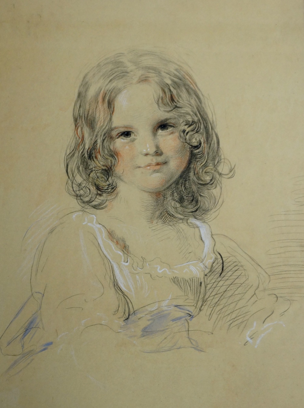 English School, late 19th Century - head and shoulder portrait of a young girl,